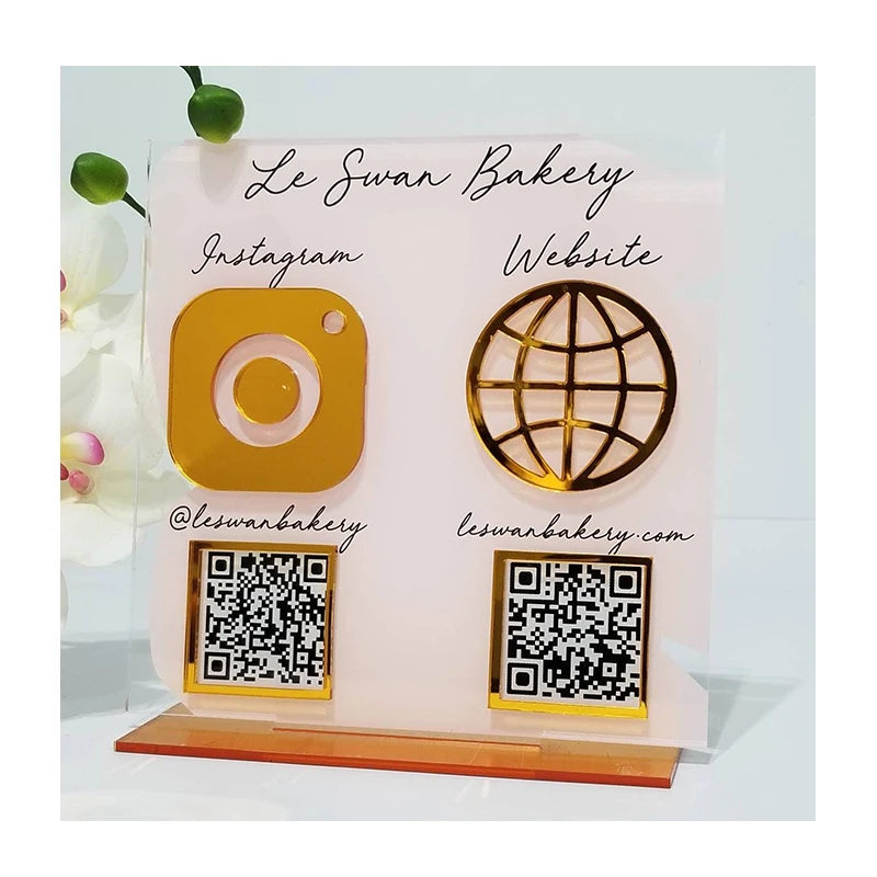 Tabletop Logo Sign for Shop Youtube Views Social Media Acrylic Sign Nail Instagram Followers Acrylic Display Stand