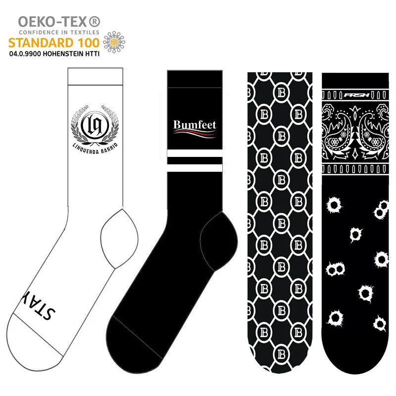 Wholesale High Quality Custom Unisex Brand Striped Socks Women Men Cotton Knitted Basketball Sport Sock