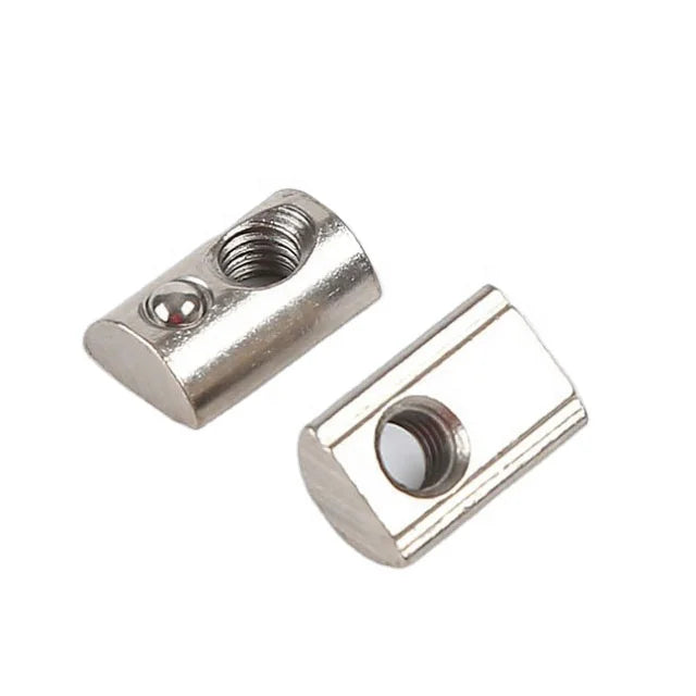 Polished Stainless Steel T-Slot Nuts M6/M8 8mm Slot Half Round Nut with Roll-in Spring Ball T Nut