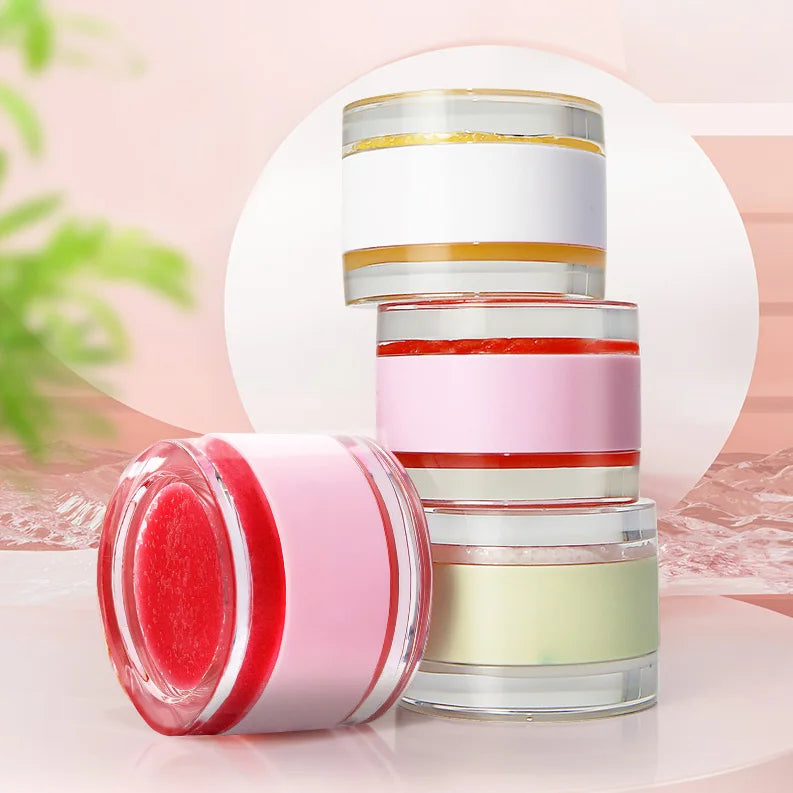 Private Label Customized Flavors Organic Fruit Lip Care Scrub Custom Logo Vegan Vanilla Strawberry 2 in 1 Lip Scrub and Lip Balm