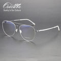 High Quality Double Bridge Spectacle Alloy Lunette Optique De Marque Eye Glasses Men Eyeglasses No Screw Specs Opticals Frame