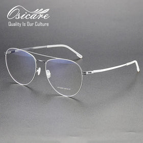 High Quality Double Bridge Spectacle Alloy Lunette Optique De Marque Eye Glasses Men Eyeglasses No Screw Specs Opticals Frame