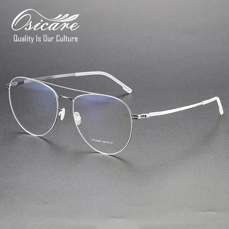 High Quality Double Bridge Spectacle Alloy Lunette Optique De Marque Eye Glasses Men Eyeglasses No Screw Specs Opticals Frame