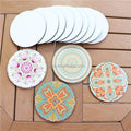 MDFSUB Eco-Friendly MDF Wood Round 9.5cm Cork Backing White Pallet Cup Mat Drink Coaster for Sublimation