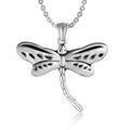 Custom Design Stainless Steel Antique Silver Plated Animal Shape Insect Pendant Jewelry Dragonfly Charms Necklace