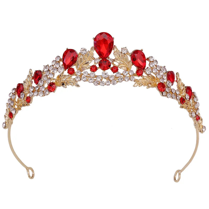 Wholesale Colored Crystal Rhinestone Tiara Crown for Women Bridal Birthday Hair Accessories