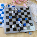DIY Crystal Epoxy Crown Chess Pieces Mirror Silicone Mold Resin Art Game Checkers Board Cake Tools with Opp Bag