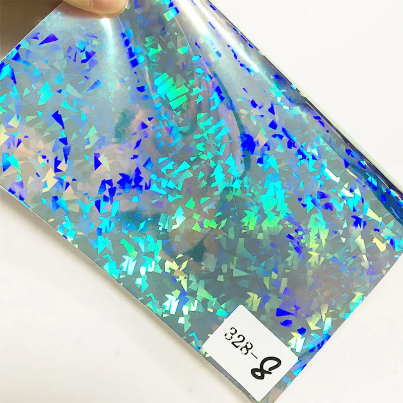 20x120cm Holographic Mirror Effect Plaid Broken Glass Holographic PU Leather Rolls Waterproof for Making Sofa Gift Cover Bag