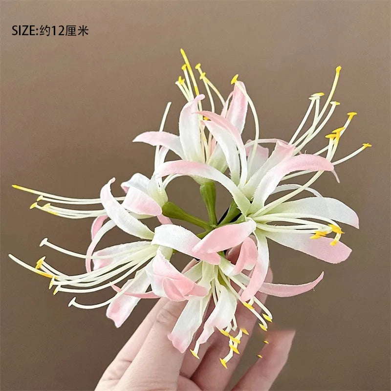 Hot Selling New Design Artificial Chrysanthemum Hair Claws High Quality Plastic Hair Claws for Spring Summer Sweet Style