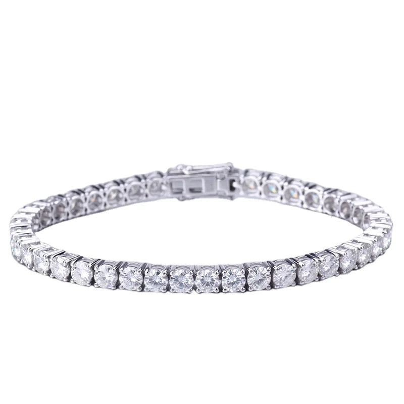 Stargem Wedding Women's Fashion Gift 2.6mm Lab Grown Diamonds Tennis Chain in 9K White Gold