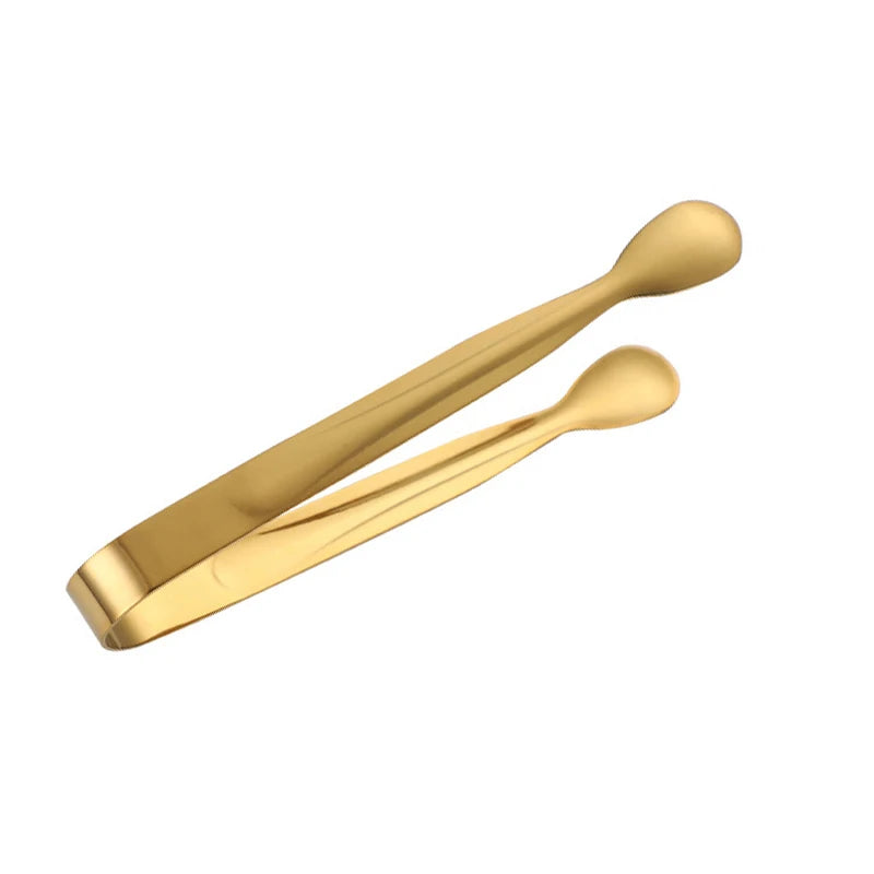 Premium Mini Stainless Steel Food Tongs Metal Ice Tongs for Serving Sugar Cubes and Coffee