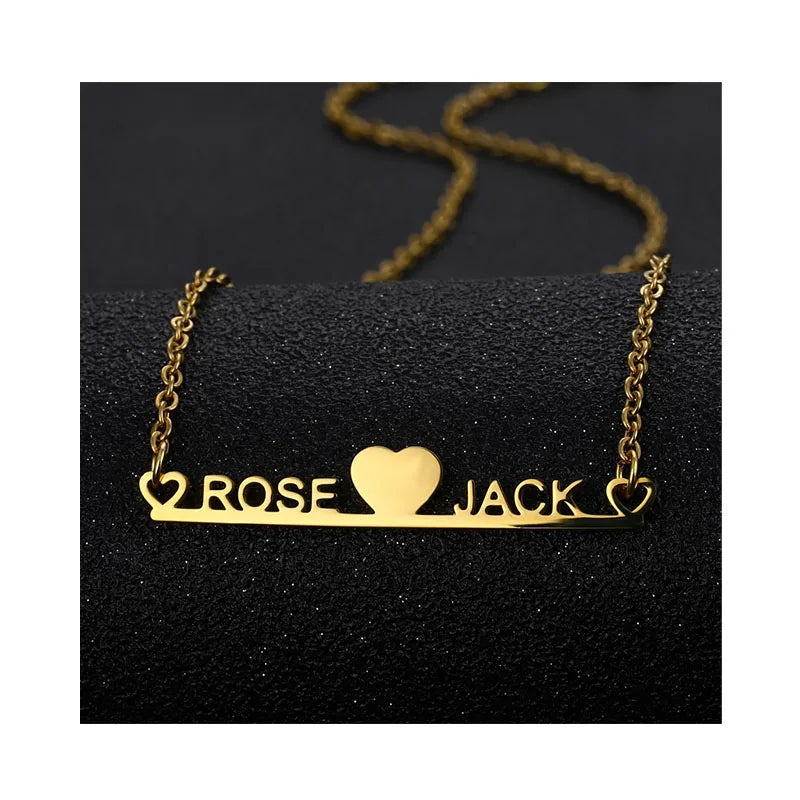 Gold Plated Heartbeat Pendant Necklace Personalized Custom Birth Date Number Stainless Steel Choker With Heart Jewelry Necklaces