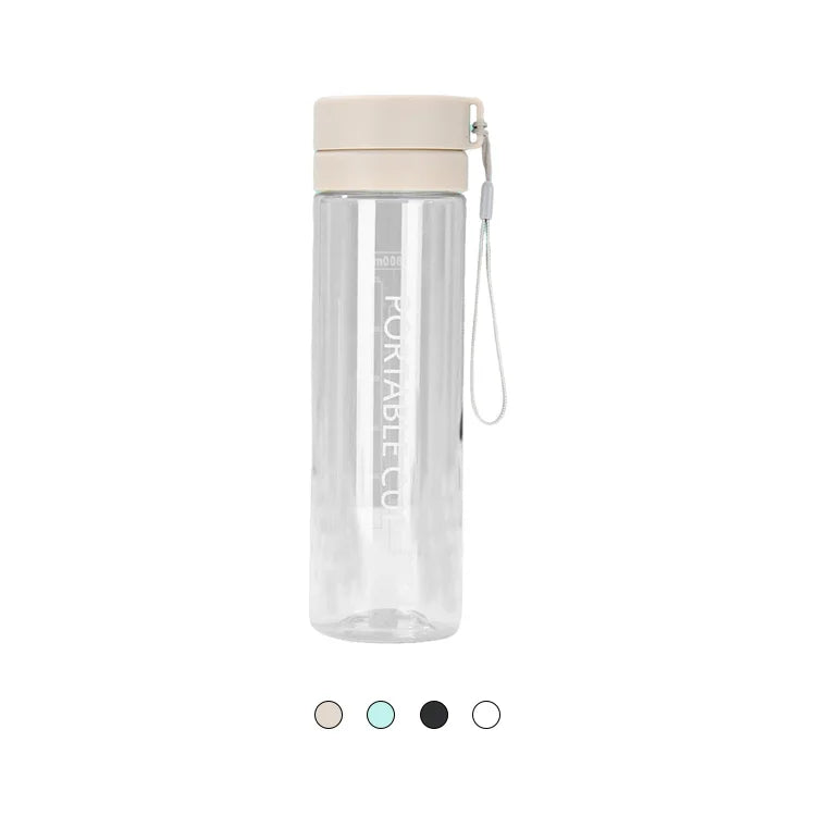 Round Plastic Water Bottle Custom Logo Large Capacity 800ml Double Wall Clear Water Bottle for Juice