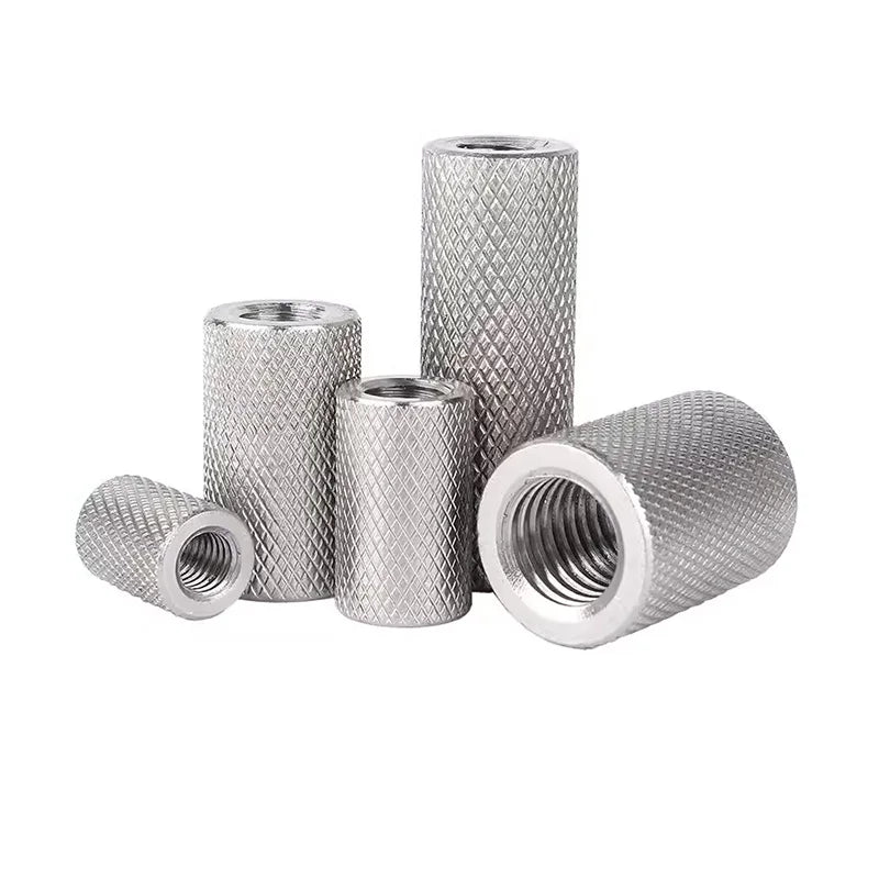 Hot Sale Custom M4 M5 M6 M8 M10 M20 304 Stainless Steel/Carbon Extend Long Knurled Round Coupling Nut Galvanized Finish