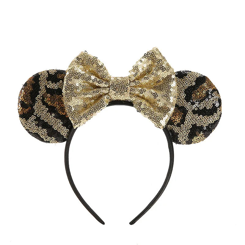 2022 Festival Party Hair Accessories Mouse Ears Head Bands Snow-White Bow Knot Glitter Headbands for Kids Princess Head Bands