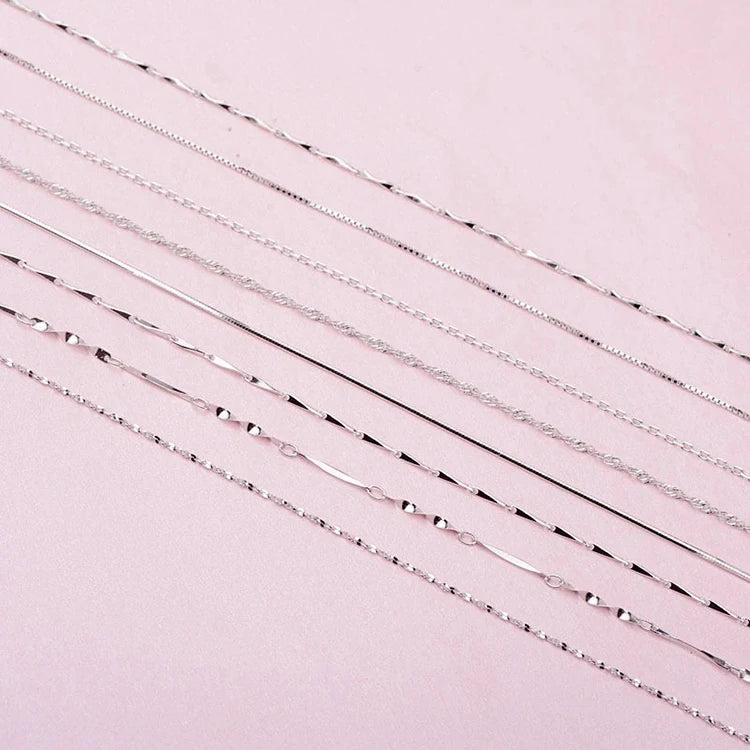 New Arrival Women Jewelry 925 Sterling Silver Rhodium Plated Twisted Snake Box Chain Necklace