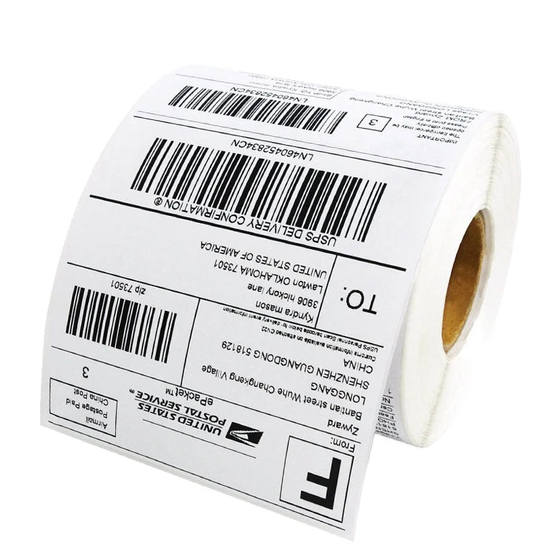 Direct Supermarket A6 Plastic Thermal Paper Sticker Printer 100x150 Waybill Blank Adhesive Barcode Shipping Grocery Promotional