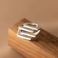 Geometric Multi-layer Adjustable Finger Rings for Women 925 Sterling Silver Wedding Jewelry