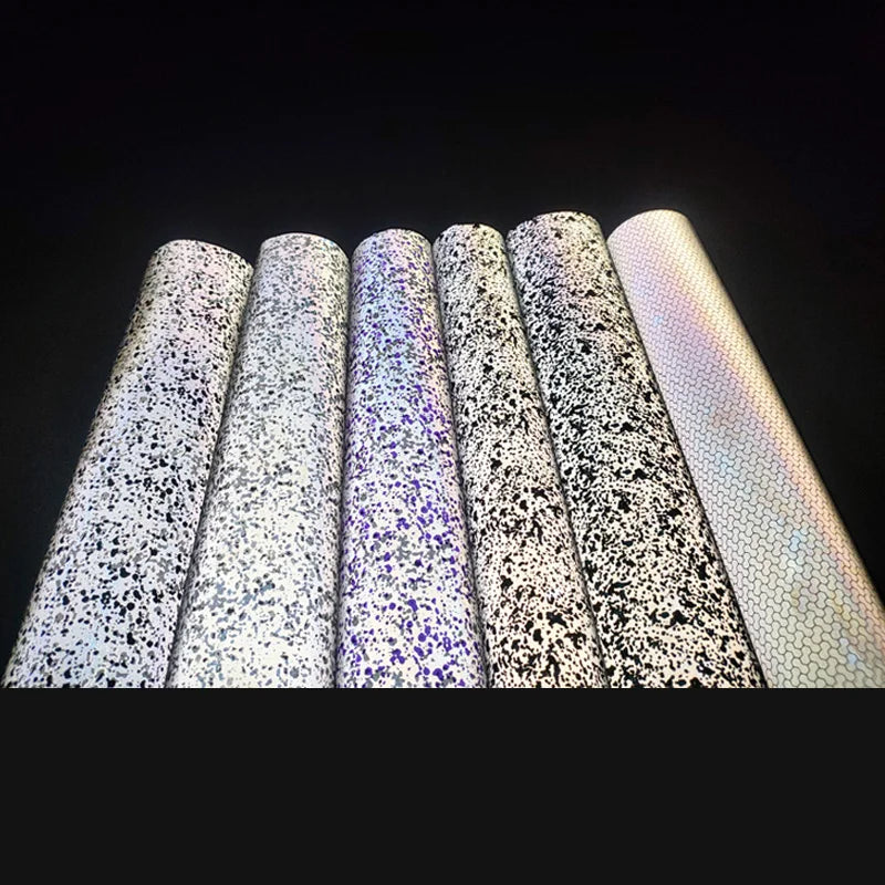 Silver Color Printed PES Elastic Stretchy PU TPU Reflective Heat Thermal Press Transfer Iron on Reflector Vinyl Film Sheet Roll