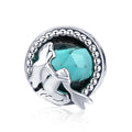925 Sterling Silver Mermaid Charm Pendant Compatible for Original Bead Bracelet Romantic Ocean Jewelry Gift for Women SCC894