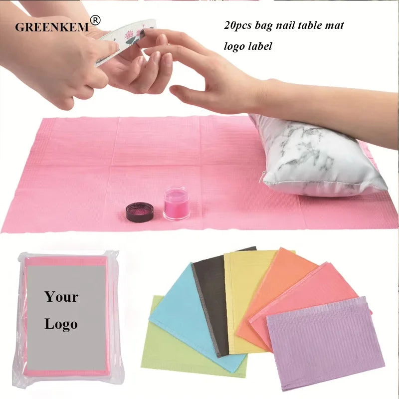 20pcs/bag Disposable Foldable Clean Pad Beauty Nail Care Polish Waterproof Tablecloth Lint Paper Practice Nail Art Table Mat