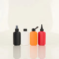Stock 100ml Square Flat Matte Black Pet Plastic Spray Bottle Flip Cap for Cosmetics False Eyelashes Shampoo Available Orange Red