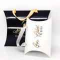 Custom Foldable Pillow Box Shape Hair Extension Art Paper Shopping Bag with Ribbon Handle for Hair Extension Paper Bag Packaging