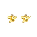 Fashion Minimalist Jewellery 925 Silver Jewelry Flower Petals Gold Plated Plain Stud Earrings Silver Flower Earring