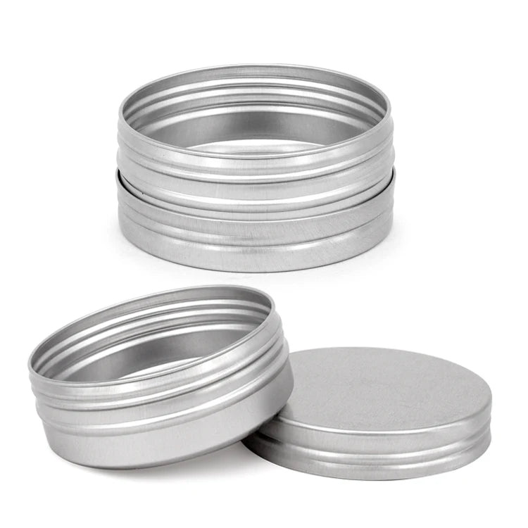 60ml Containers Aluminum Tins Cosmetic Mint Aluminum Jar Empty Lip Balm Custom logo Tin  Box Packaging