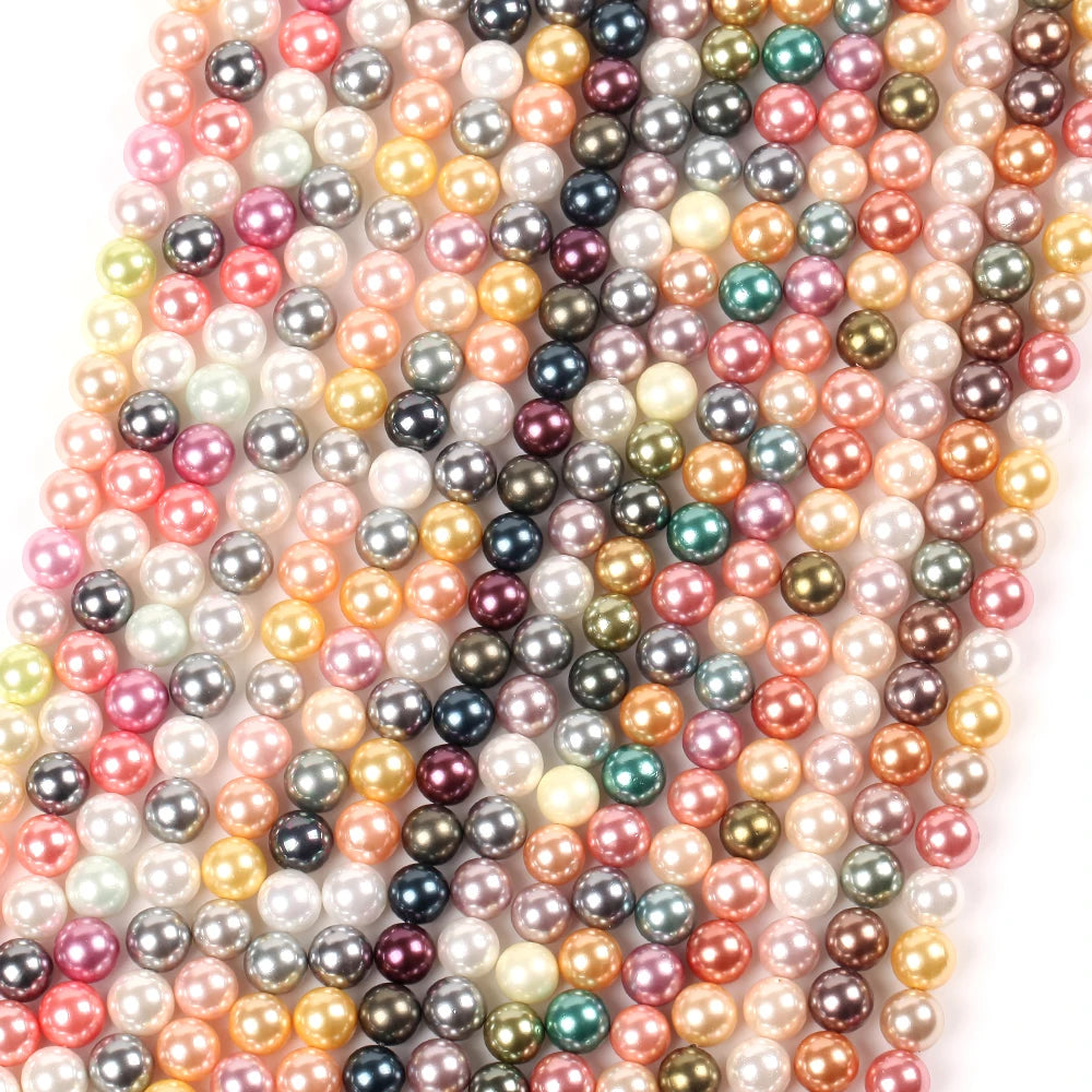 Natural Multicolor Shell Mother of Pearls Loose Spacer Beads for Jewelry Making DIY Bracelet Necklace Handmade 4/6/8/10/12mm 15'