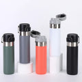 Customized Double-Walled Stainless Steel Tumbler Powder Coated Wide-Mouth Water Bottle Sports Drinking with Handle and Lid