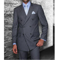 Dark Grey Wedding Suits for Men Double Breasted Slim Fit Men Suits for Custom Made Groom Tuxedo 2 Pieces Costume Homme