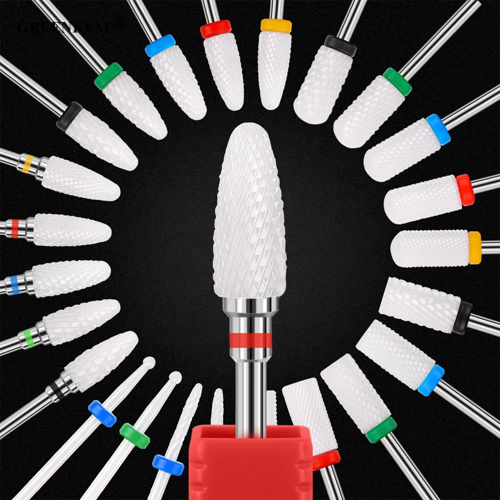 Ceramic Nail Drill Bits Nail Drill Bits Accessories Nail File Manicure Cutter Milling Tool