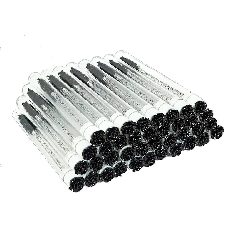 Private Label Soft Skin-friendly Nylon Eyelash Cleaning Brush with Wand Tube Cases for Makeup Artists