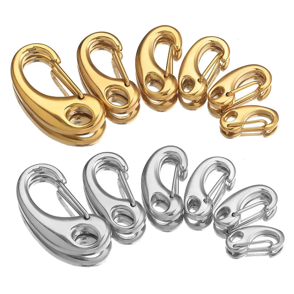 Steel Stainless Titanium 316L Shrimp DIY Jewelry Leather Rope Necklace Bracelet Lobster Clasp Chain Connection