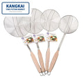 Wholesale Hot Sale Stainless Steel  Mesh Skimmer Spider Silk Skimmer Kitchen Accessories With Wooden Handle