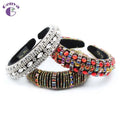 Genya Baroque Wide Crystal Plastic Headband Women Luxury Bling Thick 12cm Rhinestone Bedazzled Padded Hairband MegaBDM
