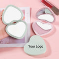 Zonyin Best Seller Personalized Heart-Shaped Compact Pocket Makeup Mirror Foldable Magnifying Travel Mirror ABS Plastic Gift