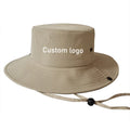 Custom Logo Bucket Hat Add Ropes Polyester Material Unisex Embroidery Logo Fashion Outdoor  Bucket Hat
