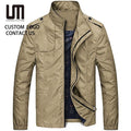 Liu Ming Wholesale Autumn Winter Men Casual Outerwear Stand Collar Solid Color Zipper Slim Plus Size Coat Jacket