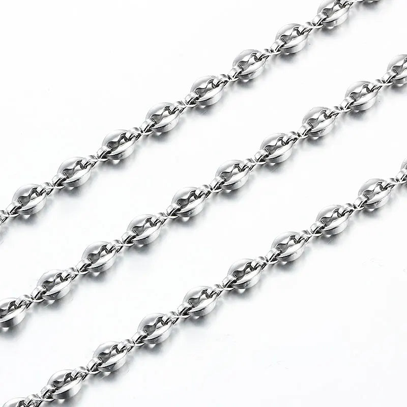 Hot Sale Stainless Steel Chains Necklace Bracelet Anklet Coffee Bean Decorative for Women Jewelry Jewelry Findings Components