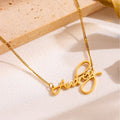 English Letters Titanium Steel Simple Collarbone Necklace Ins Trendy Cool Wind Internet Famous Necklace for Women