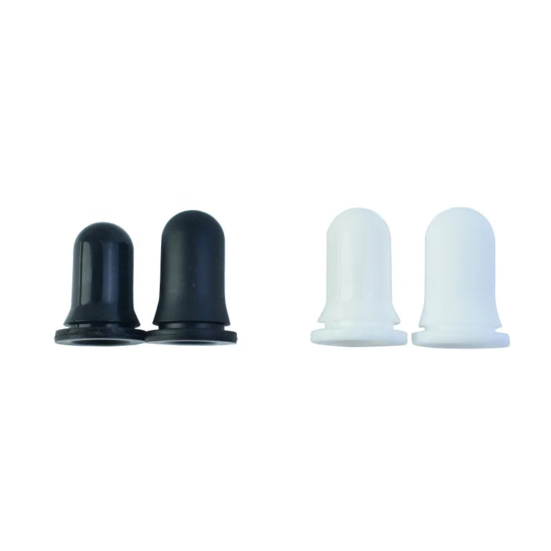 Hot Selling 13mm 18mm 20mm Black White Silicone Rubber Teat Customized Rubber Teat for Glass Dropper Bottle