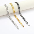 Polished Bracelet for Men Women Gold Black Color Punk Casual Curb Cuban Link Chain Bracelet 3/5/7/9mm