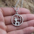 Girl Archery Hunting Pendant Necklace Bow and Arrow Be Brave Spiritual Jewelry