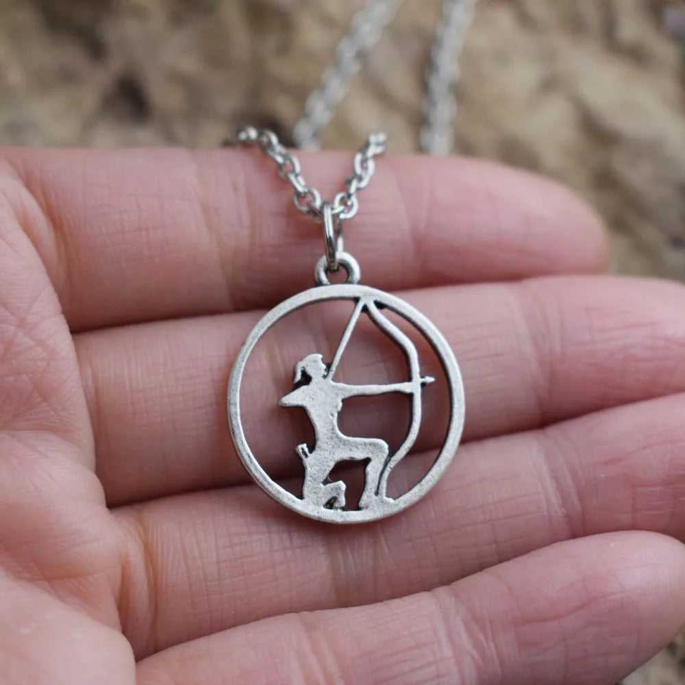 Girl Archery Hunting Pendant Necklace Bow and Arrow Be Brave Spiritual Jewelry