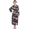 Women's Long Sleeve Satin Bridesmaid Robe Printed Short Kimono Bathrobe Summer Wholesale Gown for Bridesmaids