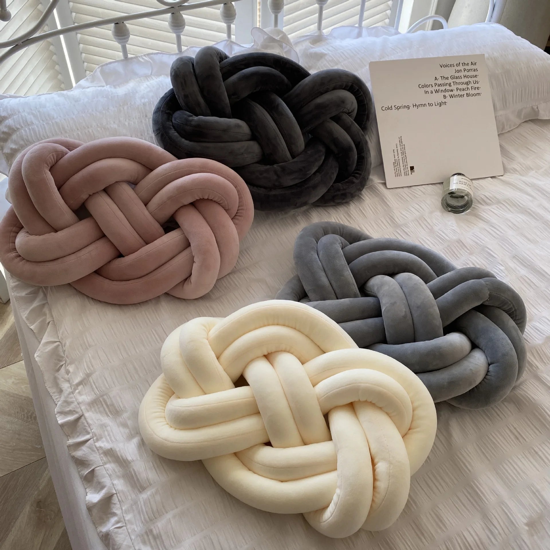 Hot Sale Hand-woven Rectangle Knot Cushion Pillows for Sofa  Cozy Kont Throw Pillows for Bedroom Sofa Home Decor Pillow