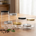 Luxury PET Plastic Food Jar with White Screw Cap 30/50ml Capacity for Salad Snack Canned Food Candy Storage