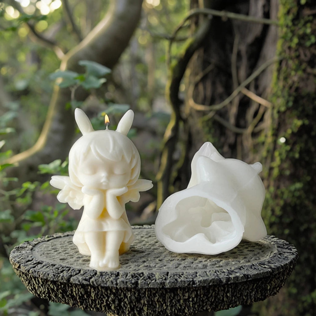 3d Cute Angel Doll Soy Wax Candle Making Silicone Moulds Diy Home Decor Angel Doll Plaster Aromatherapy Soap Mold